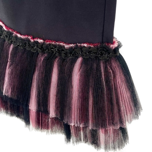 HOUSE OF FIELD BY PATRICIA FIELD Vintage Mini Tulle One Shoulder Dress w/ Roses - Picture 7 of 10